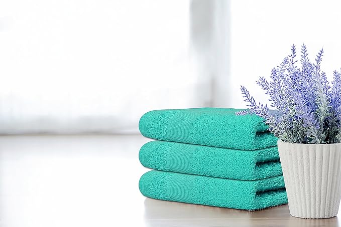 Premium Wash Cloths Pack of 12 (13" x 13") 100% Ring Spun Cotton | Luxury Washcloths | Ultra Soft Face Towels | Highly Absorbent Wash Cloths for face (Turquoise)