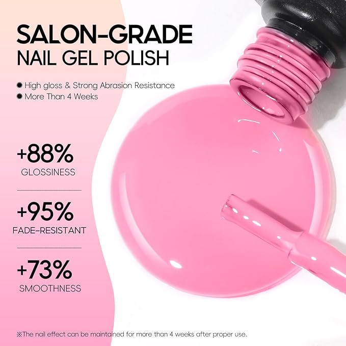PEACECOLOR 40PCs Gel Nail Polish Set 35 Neon Colors Red Green Pink Yellow Gel Polish with 5Pcs Glossy/Matte/Glitter Top Base Coat Long Lasting Nail Gel Kit Gifts for Women DIY Home Salon