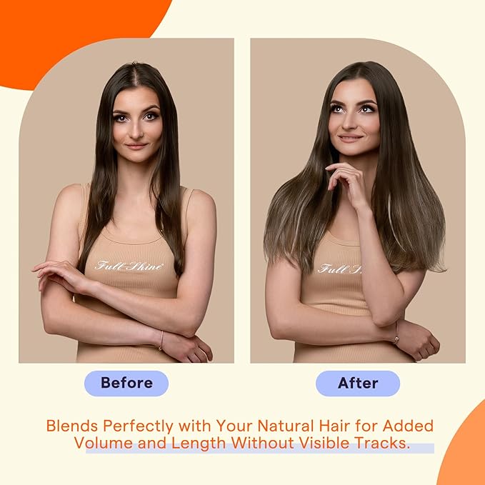 Full Shine Tape in Hair Extensions Balayage Color 2 Fading to 60 Blonde Highlight 2 Darkest Brown Human Hair Extensions 16 Inch Double Sided Straight Remy Extensions Tape Ins 50G 20Pcs Tape Extension