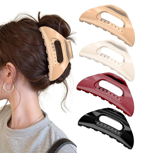 Cloud Claw Clips,Cozy Hair Claw Clip for Women Soft Silicone Hair Clip Strong Hold No-Slip Grip Hair Clips for Thick Fine Hair 4 Pcs