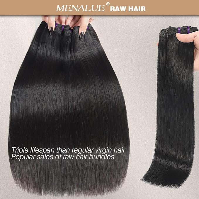 Human Hair Bundles Straight Hair 3 Bundles 20 20 20 Inch 16A Vietnamese Bundles Raw Human Hair 100% Unprocessed Virgin Hair Weave Bundles Human Hair Extension Natural Black Color