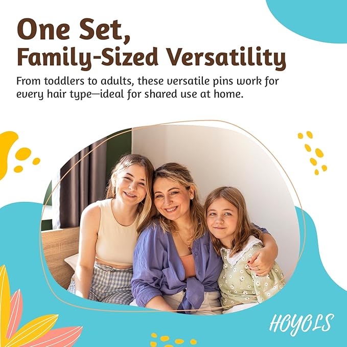 HOYOLS Brown Bobby Pins for Women Hair, 150 Pcs in 3 Sizes (1.9", 2.4", 2.7") for Updo, Bun, Styling Hair Accessories for Thick & Thin Hair (Brown)