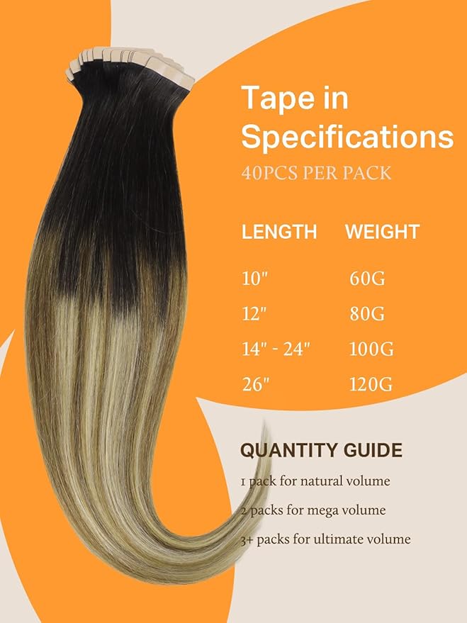 DOORES Human Hair Extensions Tape in, Balayage Dark Brown to Chestnut Brown and Dirty Blonde 40pcs 22 Inch 100g, Tape in Hair Extensions Straight Skin Weft Hair Extensions