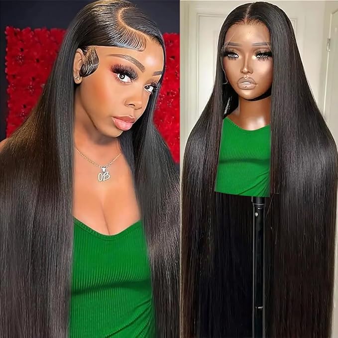 LICHANG 30 Inch Lace Front Wigs Human Hair 200 Density Real Human Hair Wig Straight 13x4 Pre Plucked HD Lace Frontal wigs