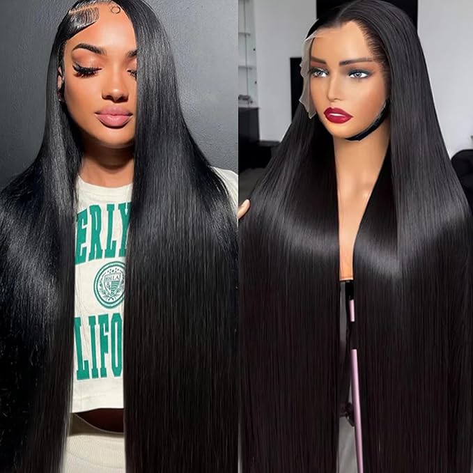 Wigs Human Hair 34inch 13x6 Lace Front Wigs Human Hair Natural Color Straight Hd Lace Frontal Wigs Human Hair 100 Percent Human Hair Wigs for Women