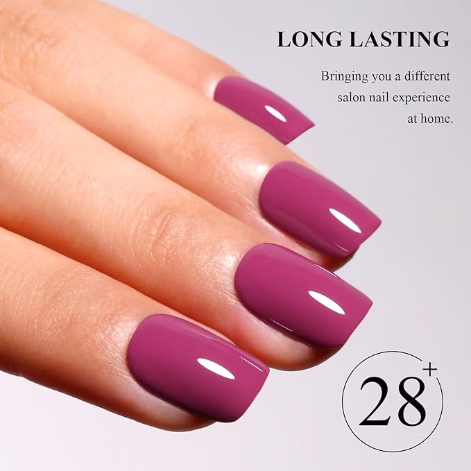 Imtiti Eggplant Red Gel Nail Polish, 1Pcs Rose Purple Red Soak Off UV LED Gel Polish, Long Lasting, Nail Art Manicure Salon DIY at Home for Autumn and Winter (0.34 Fl Oz-1921)