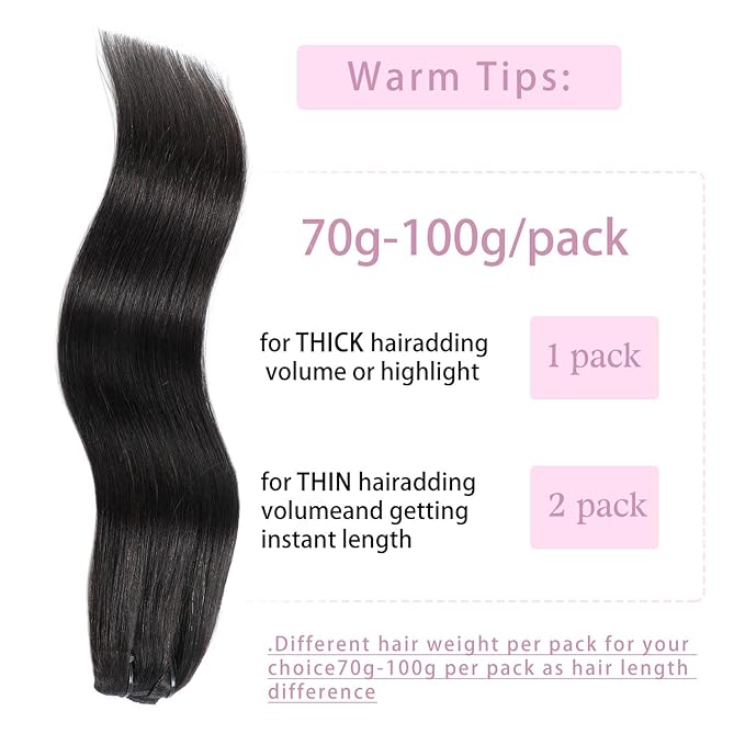 Clip in Hair Extensions Real Human Hair Natural Black 18 inch 7pcs 80g/Pack, Human Hair Clip in Extensions, Salon-Grade Quality, Easy Comfort Wear for Women (#1B, 18 inch)