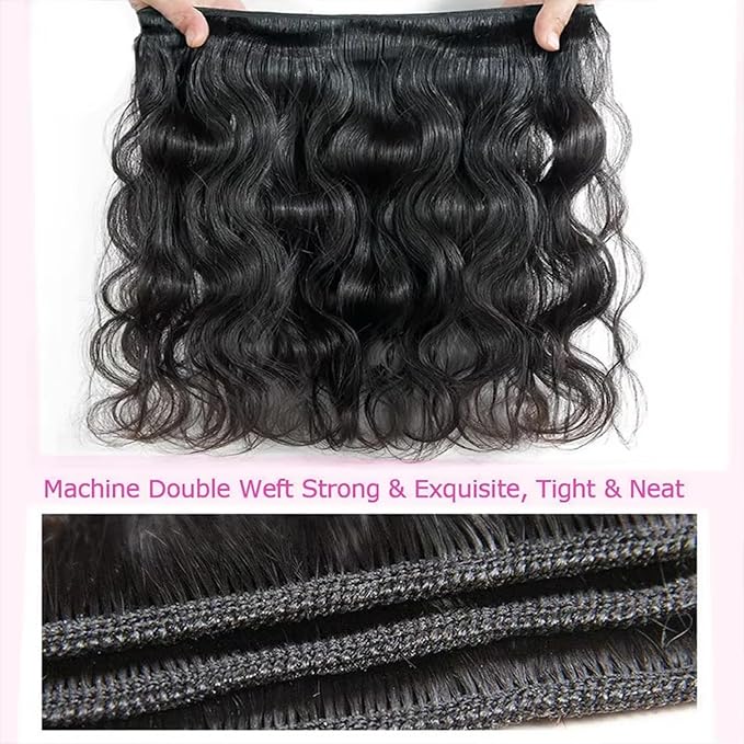 12 A Human Hair Bundles Curly Bundles Human Hair 100% Unprocessed Brazilian Raw Virgin Hair 4 Bundles Body Wave Natural Color (Body Wave Black, 20 20 22 22 Inch)