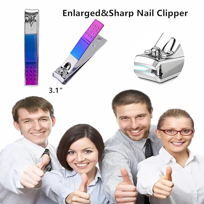 Manicure Set Nail Clipper Set Women Men Stocking Stuffers Travel Nail Clipper Kit Personal Care Tools with Case Manicure Tools Grooming Kit Christmas Gifts for Women Men Teens Family Friends