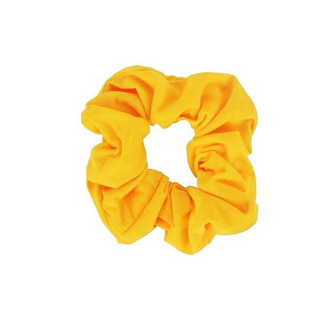 Jumbo Cotton Scrunchie Hair Tie - Yellow