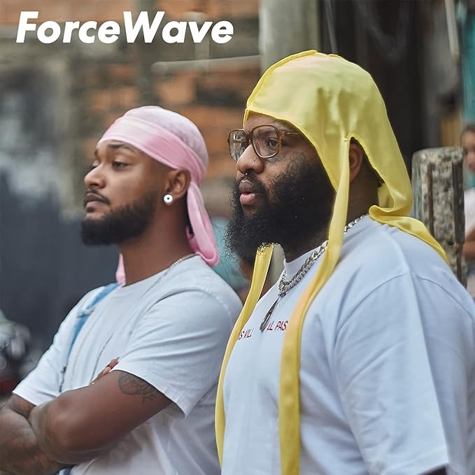 ForceWave Silky Durag for Men Wave Cap Satin Dorag for Men Women 360 Wave