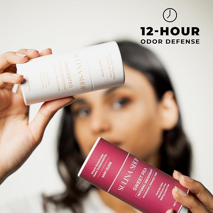 All Natural Deodorant for Women & Men – Unscented, Plant-Based, Aluminum-Free & Baking Soda-Free – Gentle for Sensitive Skin – 24 Hr Odor Protection – Travel Size