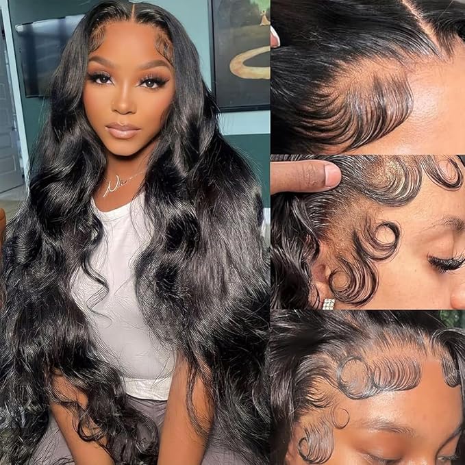 Tuneful 13x6 HD Lace Front Wigs Human Hair Pre Plucked 30 Inch Body Wave Lace Front Wigs for Women 13x6 Frontal Wigs with Baby Hair