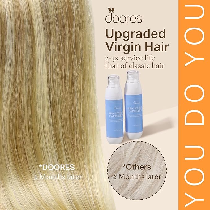 DOORES I Tip Hair Extensions, Light Blonde Highlighted Golden Blonde 50g/50s 24 Inch, I Tips Hair Extensions Human Hair I Tip Remy Hair Extensions Cold Fusion Hair Extensions Straight Itip Extensions
