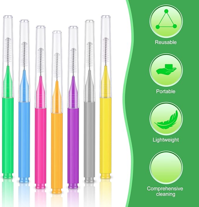 Zopeal 250 Pcs Interdental Brush for Braces Disposable Braces Flossers Dental Picks Floss Toothpick Dental Teeth Flossing Head Oral Hygiene Flosser Toothpick Soft Cleaning Tool (Lovely Color)