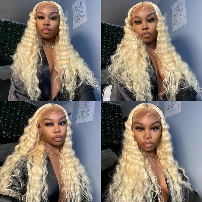 Blonde Clip in Extensions 8Pcs 110g Clip in Hair Extensions Real Human Hair Deep Wave 613 Blonde Clip ins Brazilian Remy Human Hair Extensions for Women Double Weft 18 Inch
