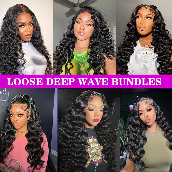12A Grade Brazilian Virgin Hair Loose Wave One Bundles 24 Inch Virgin Brazilian Remy Loose Deep Wave Human Hair Weave Bundles 100% Real Unprocessed Virgin Remy Human Hair Bundles Natural Color