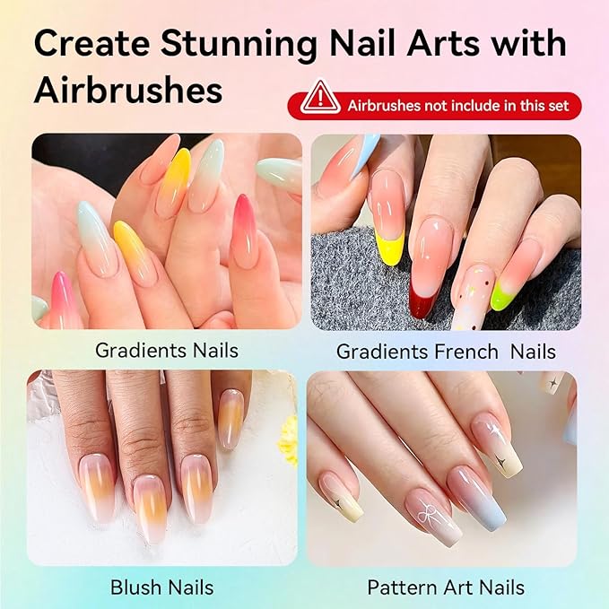 JODSONE 32 Colors Airbrush Gel Nail Polish, No Dilution Gel Nail Polish Strong Coverage, Highly Saturated Colors Ideal for At-home Salon Use