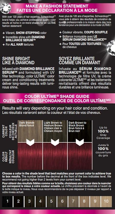 Schwarzkopf Color Ultime 5.29 Vintage Red Hair Dye, Permanent Intense Red with Diamond Brilliance, Fade-Resistant, Covers Grays, All Hair Textures