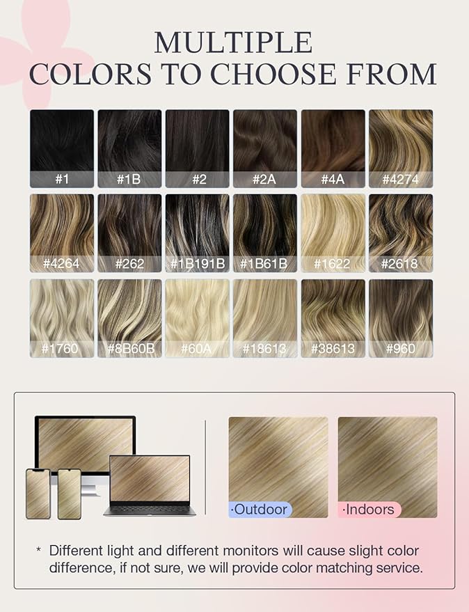 DOORES Invisi Edge Tape in Human Hair Extensions, Dark Blonde Highlighted Bleach Blonde 10 Injection Tape-ins with 10 Classic Tape-ins 50g 24 Inch, Injection Tape in Virgin Human Hair