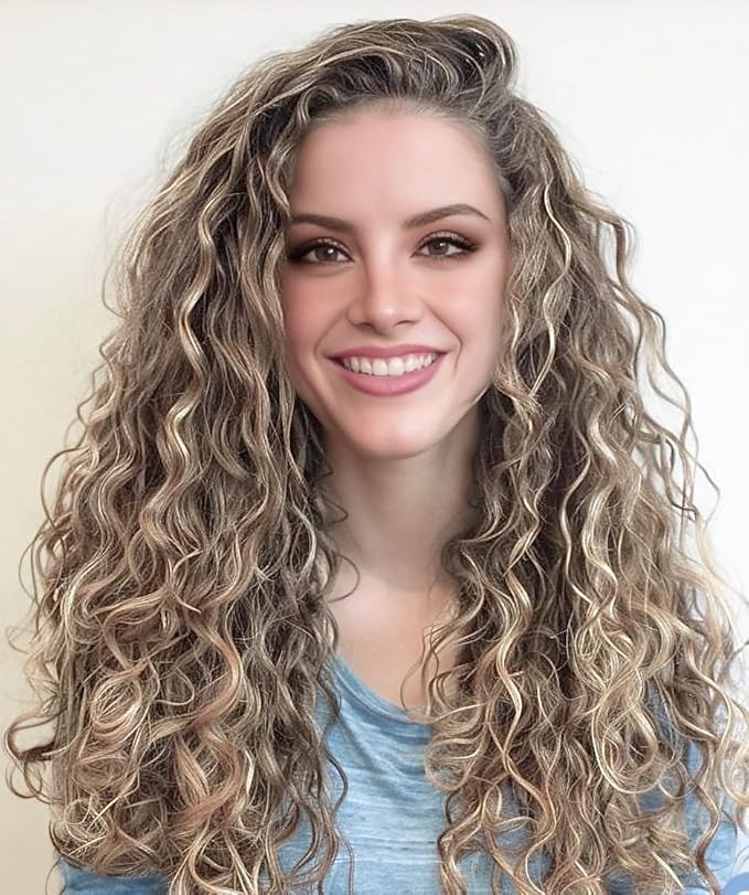 EnvieMe Luxury Hair Extentions Remy Cuticle Intact Double Drawn Real Human Hair Seamless-Invisible Clip Deep Wave Curl Extentions #18/60 Dark Blonde with Light Blonde 20 inch 110g 8 pcs