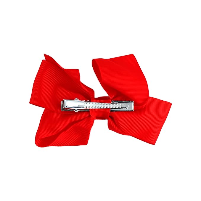 4 Inch Grosgrain Hair Bow for Girls - Red