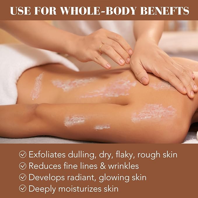 Coconut Body Scrub Exfoliator with Natural Ingredients Exfoliating Body Scrub for Women，Pure Oils and Dead Sea Salt Minerals，Moisturizing and Nourishing Skin(16.9oz)