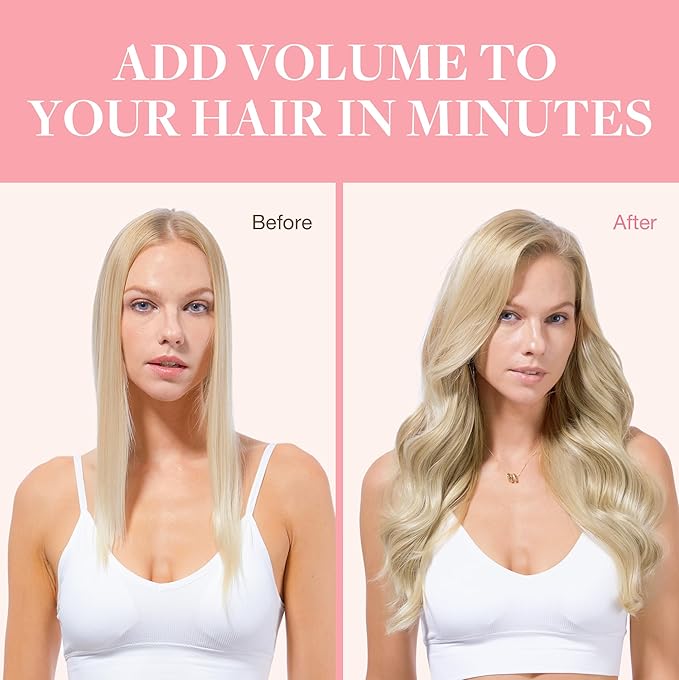 GOO GOO Clip in Hair Extensions Real Human Hair, Remy Human Hair Extensions Clip ins for Women, Natural Human Hair, 18inch 120g 7Pcs, 60A Platinum Blonde