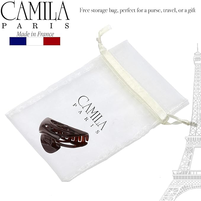 Camila Paris CP3436 French Hair Clip for Women, Large Dolphin Brown, Girls Hair Claw Clips Jaw Fashion Durable and Styling Hair Accessories for Women, Strong Hold No Slip Grip Made in France