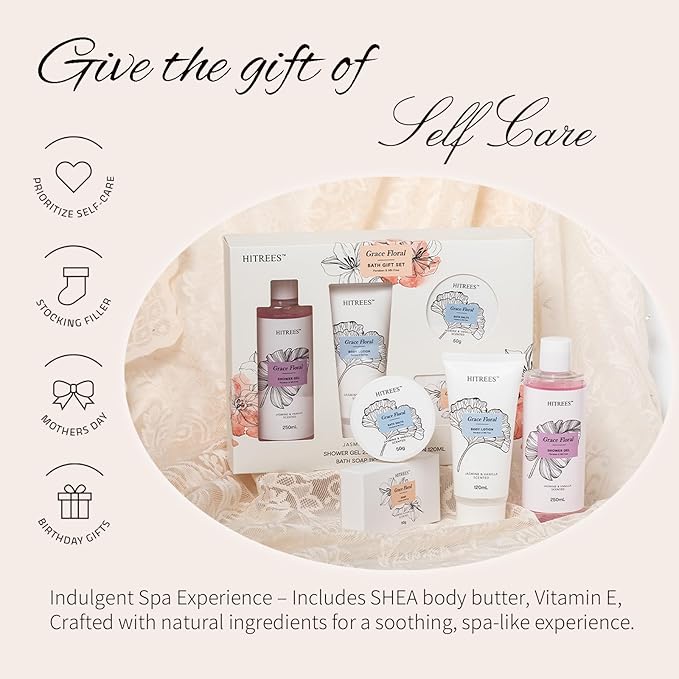 Birthday Gifts for Women Christmas Birthday Self Skin Care Set for Women, 4Pcs Spa Kit Gifts for Bath Spa Exfoliating & Hydrating Body Care Travel Set, Nourishing Skin Care Perfect Holiday Gift