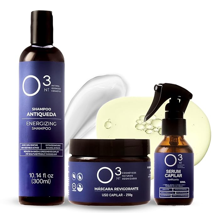 Energizing Shampoo + Revitalizing Mask + Hair Serum - High-Performance Natural Hair Treatment - Ozone Therapy - Strengthens Hair Appearance - Shampoo 10.14 Fl Oz Mask 7.05Fl Oz Serum 2.03 Fl Oz
