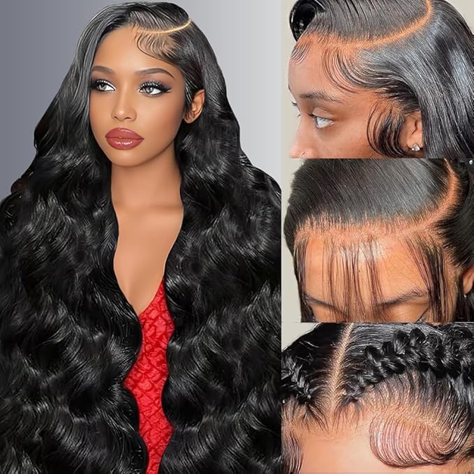 34 Inch Body Wave 13x6 Lace Front Wigs Human Hair 200% Density HD Lace Frontal Wigs Human Hair Glueless Wigs Human Hair Pre Plucked with Baby Hair