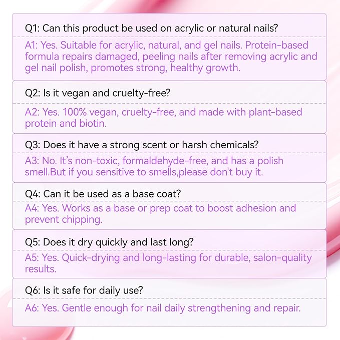 Gelike EC Nail Strengthener and Growth Polish: Milky Pink Protein and Vitamin Enriched Quick Dry Hardener Repair for Brittle Thin Damaged Nails After Gel Removal Salon Quality Vegan 16ml No UV Need