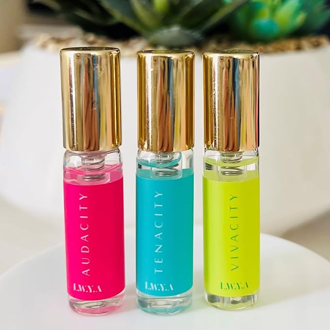 LWYA Fragrance Travel Set - Perfumes for Women with Iconic Scents - Express Your Aura with Audacity, Tenacity, Vivacity EDP Sprays - 3 pc