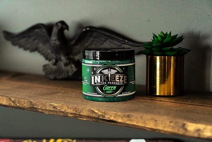 INK-EEZE Green Tattoo Ointment Bundle 2-Pack, For Artists and Aftercare, Vegan, Cruelty Free, Made in USA, 2-Pack 16oz Jars