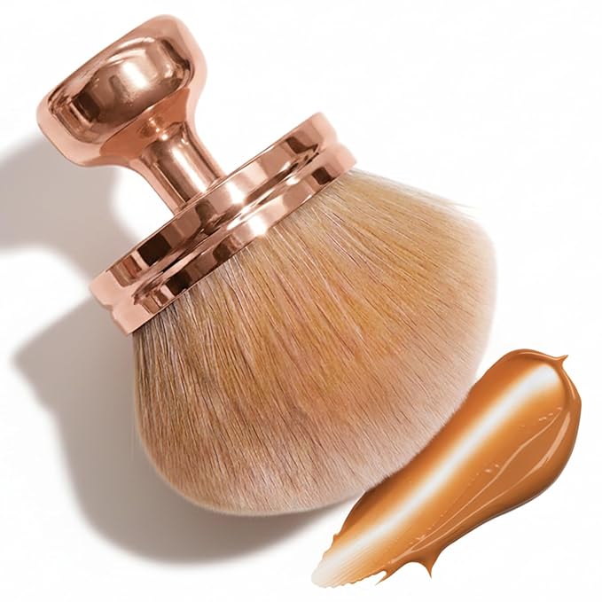 Tanning Brush for Self Tanner, Soft Dense Bristles for Smooth & Streak-Free Application, Gold Self Tanning Brush for Body, Blend Mousse, Lotion & Bronzing Foam for Even Full-Body Coverage