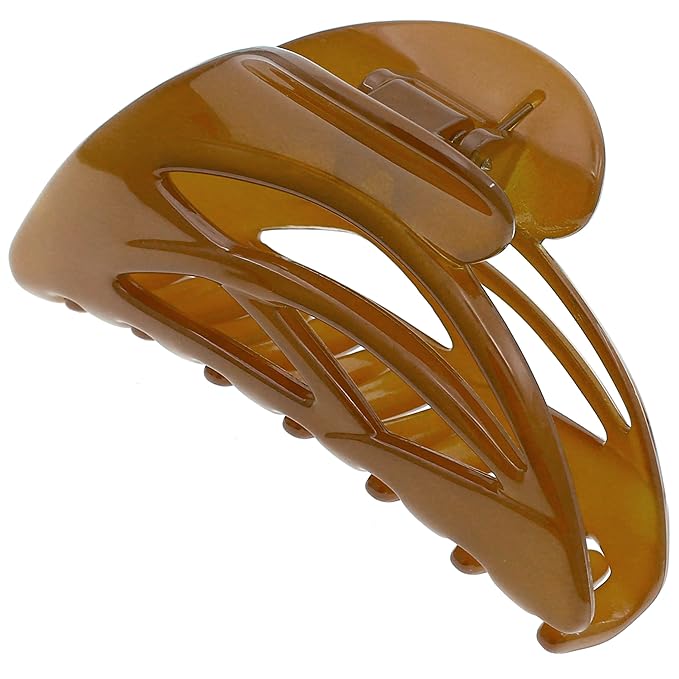 Camila Paris CP3430 French Hair Clip for Women, Large Dolphin Caramel, Girls Hair Claw Clips Jaw Fashion Durable and Styling Hair Accessories for Women, Strong Hold No Slip Grip Made in France