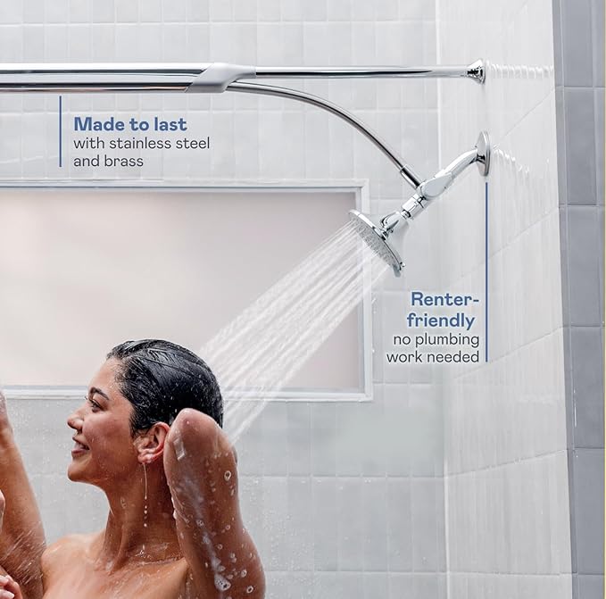 BOONA - The Original Tandem Shower | As Seen On Shark Tank | Double Shower Head for Couples, High Pressure Dual Shower Heads (One Showerhead, King Krome)