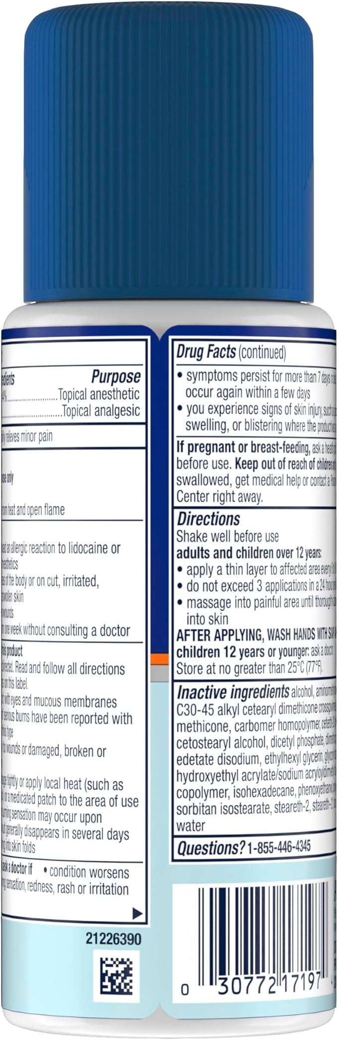 Nervive Pain Relieving Roll On, Lidocaine Roll On, Nervive Pain Relief, Lidocaine Topical, Foot Pain, Leg Pain, Hand Pain, Max Strength Formula, 4.6oz