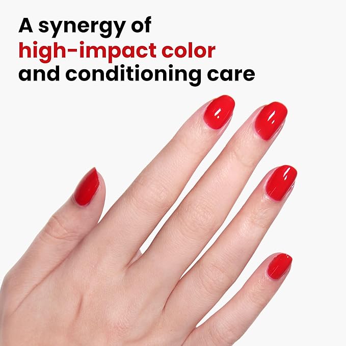 LONDONTOWN lakur Nail Polish - Chip-Resistant, Non-Toxic, Conditions & Hydrates Nails Glossy Vibrant Red, Londoner Love, .40 fl oz