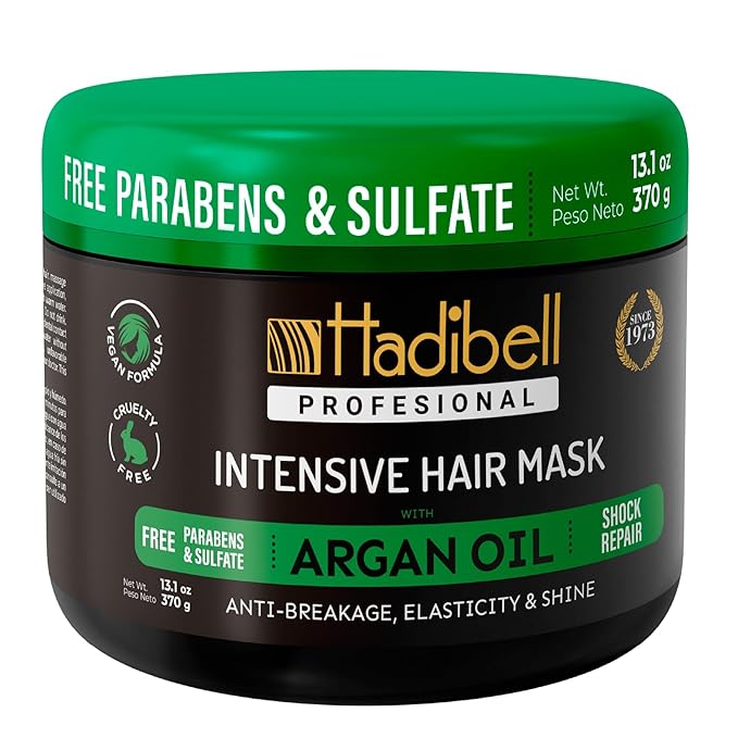 Hydrating Argan Oil Hair Mask and Deep Conditioner for Dry, Frizzy or Curly Hair, Deep Repair for Damaged Hair, Restores Shine & Strength Hair Care Treatment for Woman & Men 13.1 oz