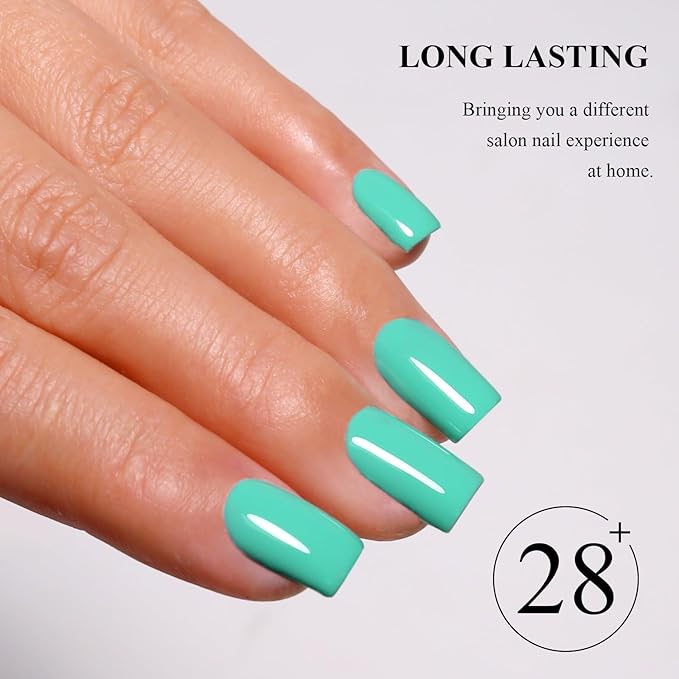 Imtiti Pastel Cyan Gel Nail Polish, 1Pcs Candy Cyan Soak Off UV LED Gel Polish, Long Lasting, Nail Art Manicure Salon DIY at Home for Spring and Summer (0.34 Fl Oz-950)
