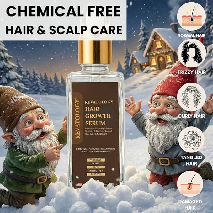 REVATOLOGY Hair Growth Serum and Leave-in Conditioner for Adults (Made in USA) Daily Use Formula 30 Oils and Herbal extracts Boosts Regrowth & Strengthens Roots | Cruelty & Chemical Free