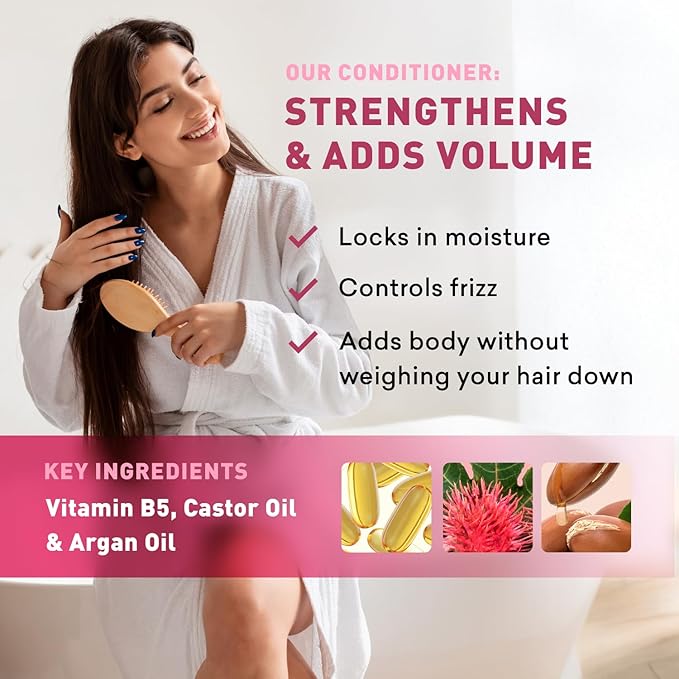 Just Nutritive Onion & Rosemary Shampoo and Conditioner Set, Hair Growth, Hair Loss, Oil Control, Thickening, Strengthening, Sulfate-Free, DHT Blockers, Nourishing, Hydrating, Non-Medicated Hair Care