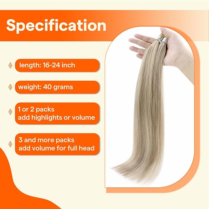 Full Shine I Tip Hair Extensions Human Hair 22 Inch 50 Grams Ash Blonde Highlighted Light Blonde Itip Human Hair Extensions Long Straight Hair for Women add Length