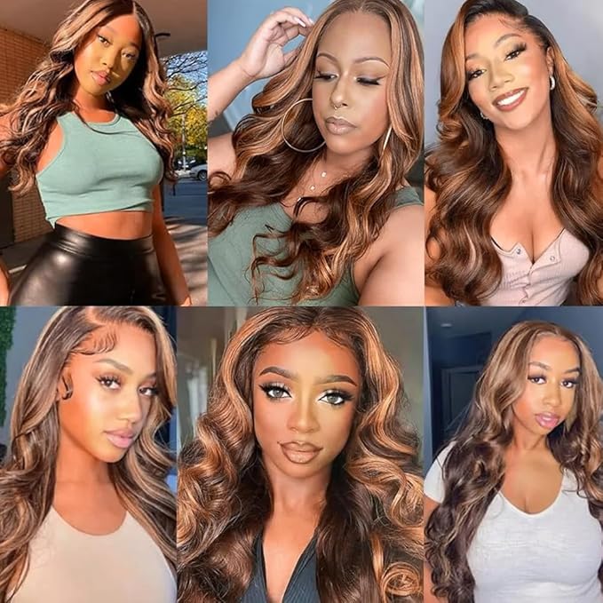 Brown Bundles Human Hair Highlight Body Wave Bundles 16 18 20 inch P430 Human Hair Bundle #4 and #30 Body Wave Bundle
