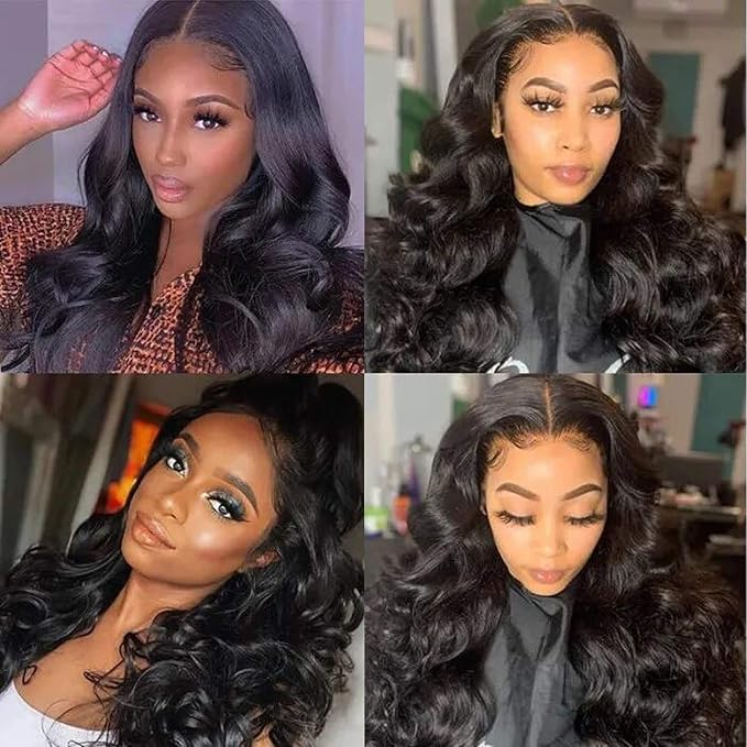 Unice Hair Brazilian Body Wave 3 Bundles with Free Part Lace Closure Unprocessed Virgin Human Hair Weave Extensions (20 22 24+18)