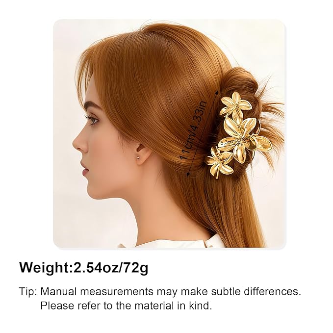 Gold Hair Clips for Women Big Flower Hair Clips for Thick Heavy Hair Fashion Styling Accessories Gifts Holiday