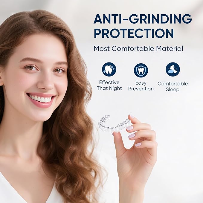 Mouth Guard for Clenching Teeth at Night, Mouth Guard for Grinding Teeth at Night, Comfortable & Reusable Adult Teeth Grinding Mouthguards for Sleeping, Includes 16pcs & 4 Travel Case