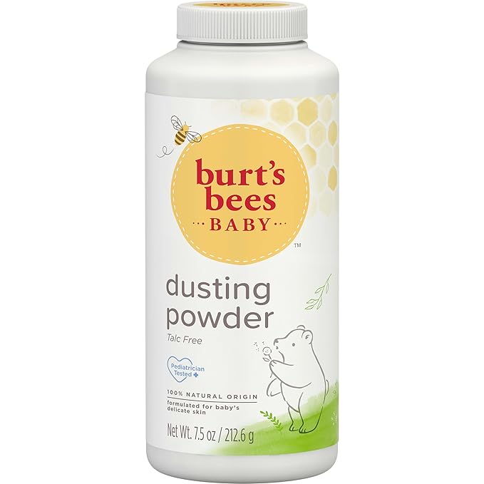 Burt's Bees Baby Dusting Powder, Talc Free and Hypoallergenic for Safe and Gentle Comfort, 100% Natural Origin, Pediatrician Tested, 7.5 Oz (Pack of 2)